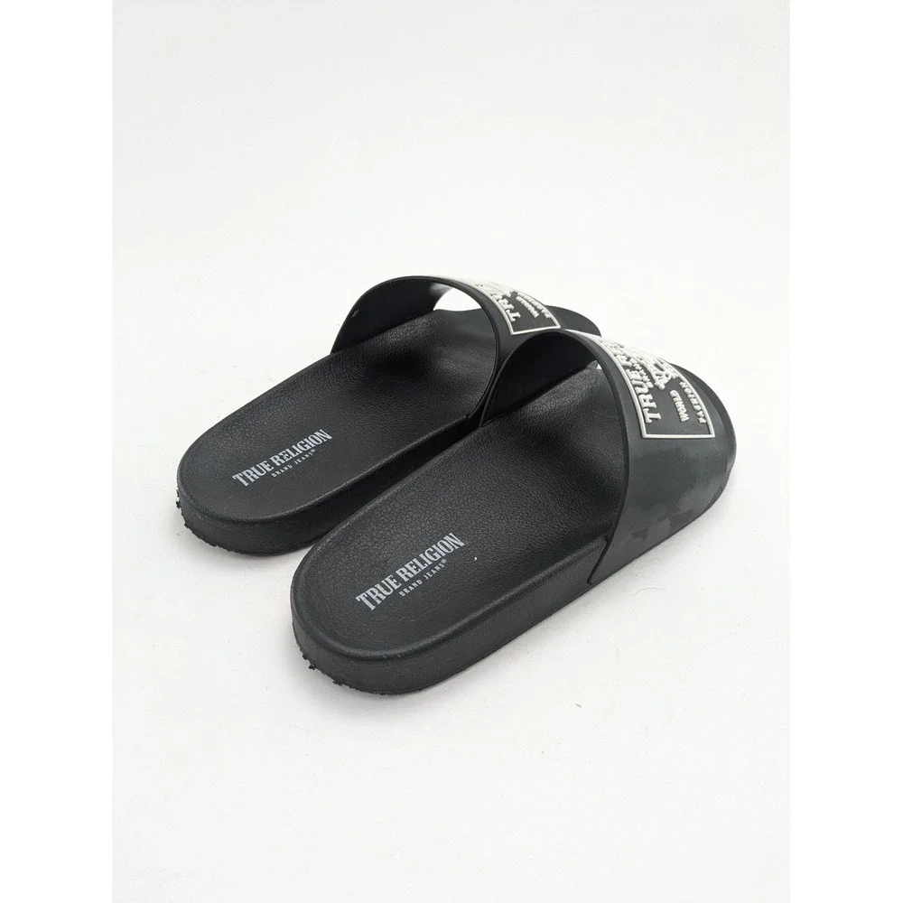 Mens True Religion World Tour Fashion For The Senses Black Sandals Size 11
